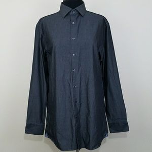 Charles Tyrwhitt, Black Chambray, X Slim Fit, 16.5